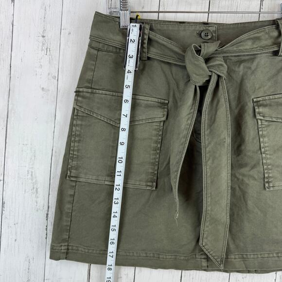 NWT Rails Olive Green Nola Military Utility Skirt Cotton Canvas Belt Size Medium - Picture 15 of 16